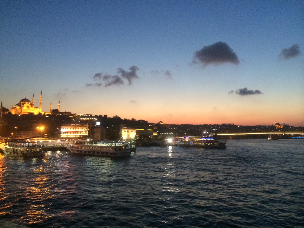 View From The Galata Bridge At Night, Istanbul