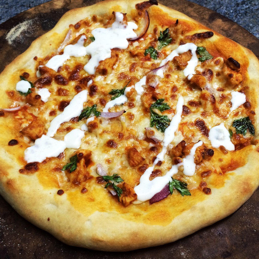 Buffalo Chicken Pizza With Blue Cheese Dressing