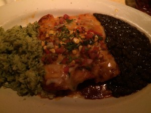 Enchiladas, Cilantro Rice and Black Beans, Cheesecake Factory, Dubai Mall