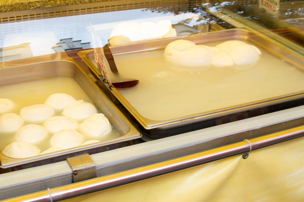 Mozzarella At The Place du Châtelain Farmers Market, Brussels, Belgium