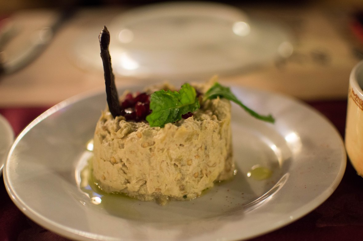 Eggplant Moutabal, Reem Al Bawadi, Dubai Marina. UAE