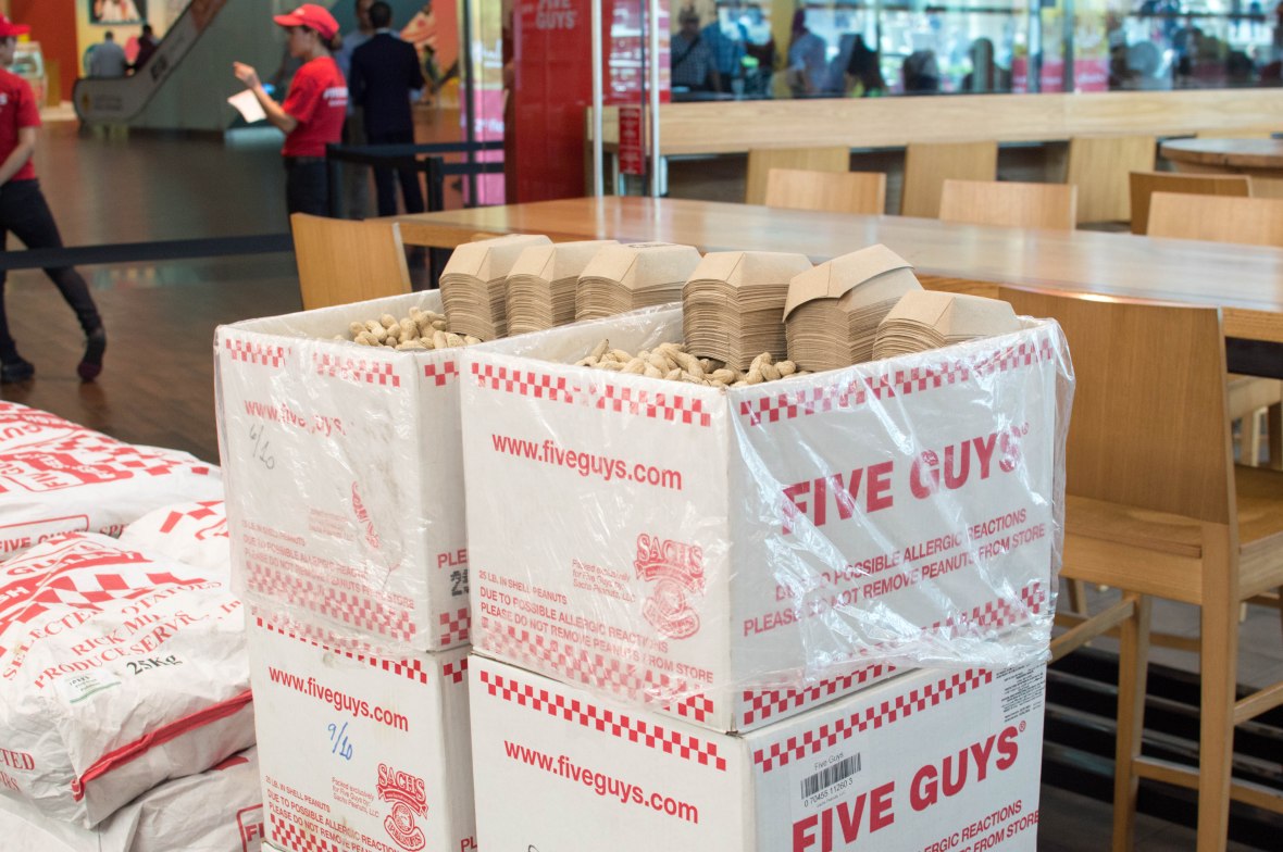 Monkey Nuts, Five Guys, Dubai Mall, Dubai, UAE