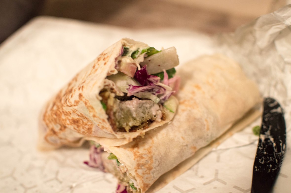 Falafel Sandwich, Shami Restaurant, Dubai Marina, UAE