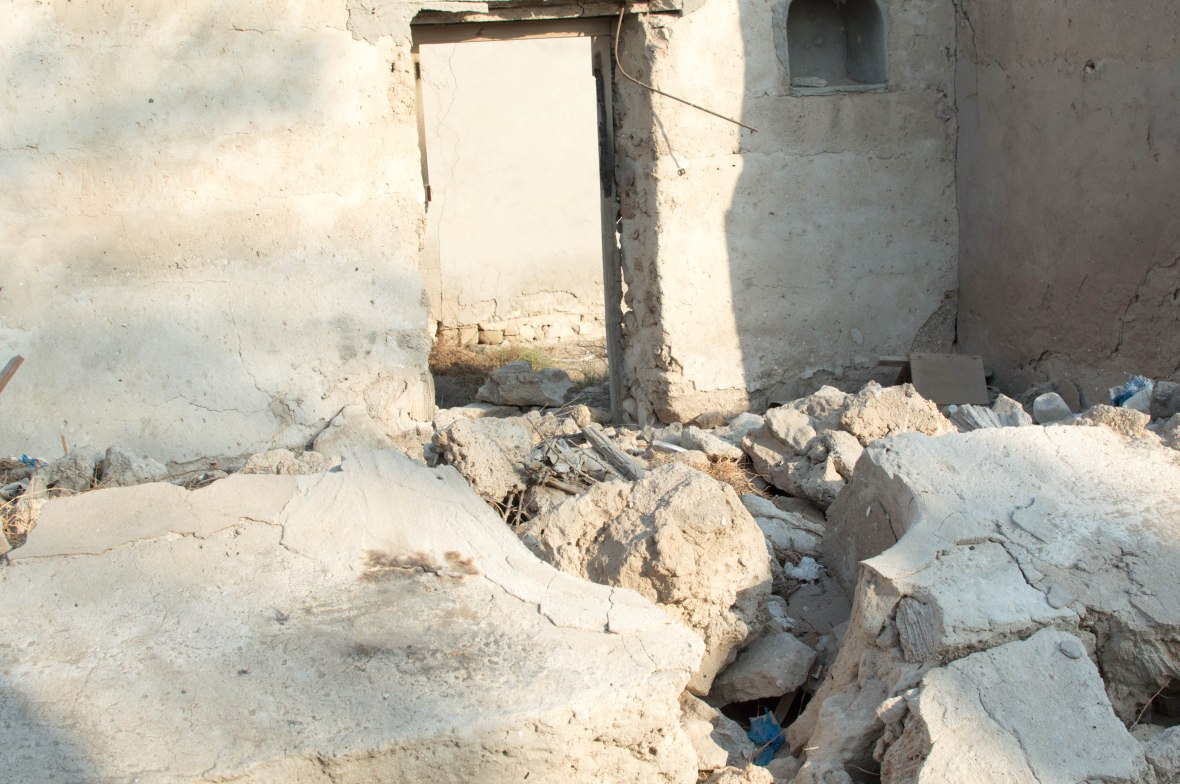 Blocked Off Doorway, Abandoned City, Al Jazirat Al Hamra, Ras Al Khaimah, UAE