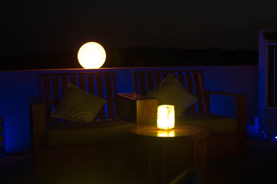 Blue Lighting In The Dark, Moon Bar, Banyan Tree Al Wadi, Ras Al Khaimah, UAE
