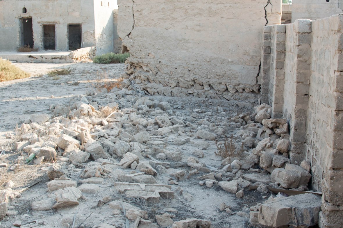 Broken And Standing Walls, Abandoned City, Al Jazirat Al Hamra, Ras Al Khaimah, UAE