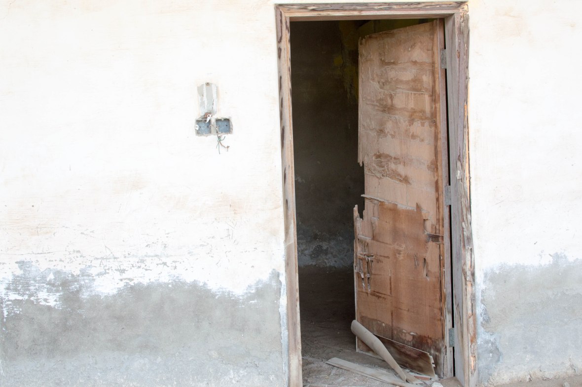 Broken Wooden Door, Abandoned City, Al Jazirat Al Hamra, Ras Al Khaimah, UAE