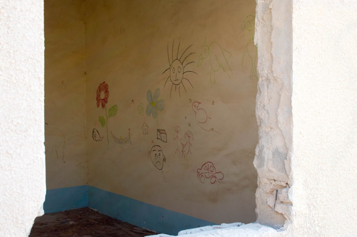 Children's Drawings, Abandoned City, Al Jazirat Al Hamra, Ras Al Khaimah, UAE
