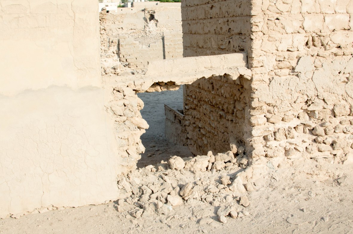 Holes In A Wall, Abandoned City, Al Jazirat Al Hamra, Ras Al Khaimah, UAE