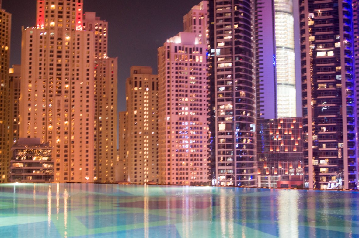 Infinity Pool & Buildings, Shades at The Address Dubai Marina, Entrance, Dubai, UAE