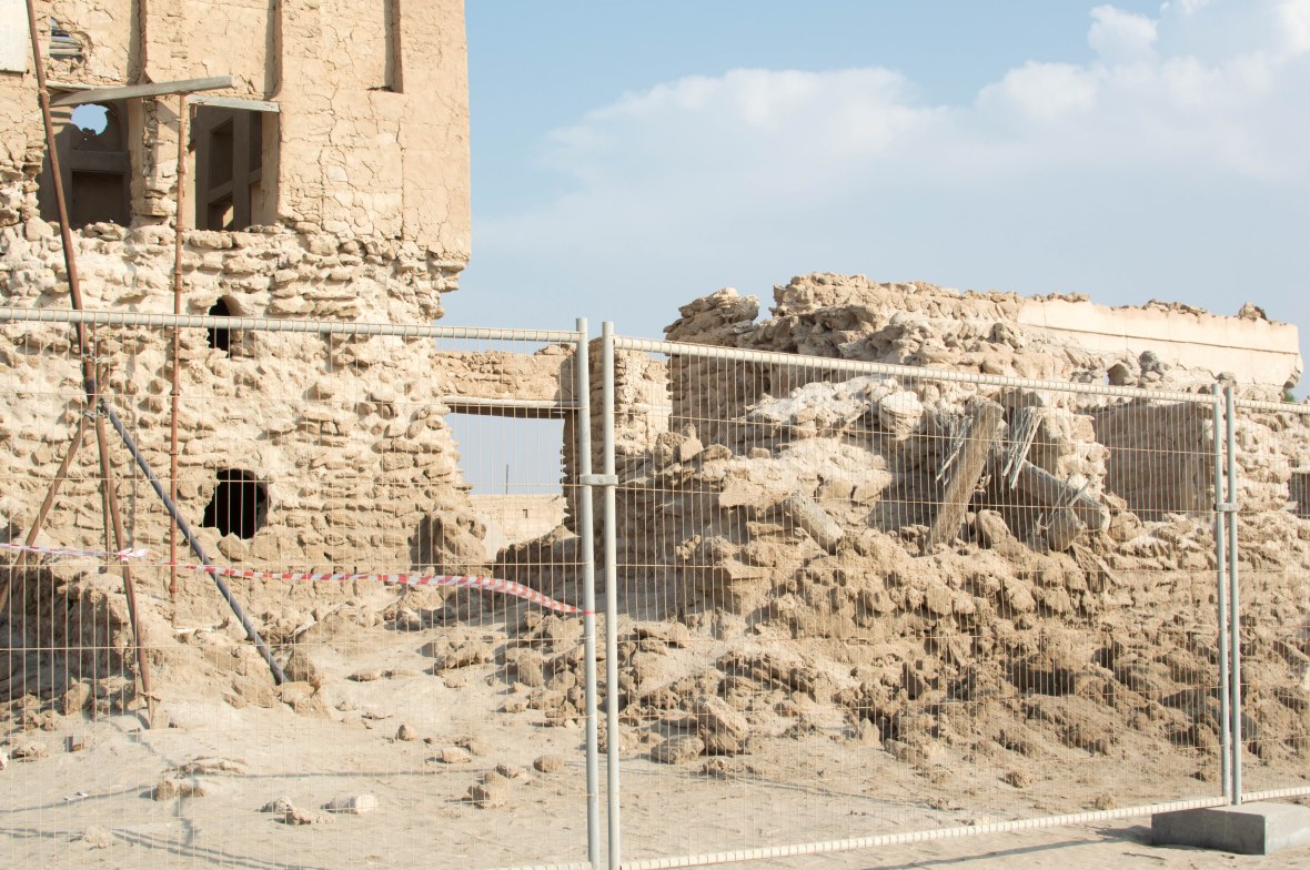 No Access To A Crumbling Building, Abandoned City, Al Jazirat Al Hamra, Ras Al Khaimah, UAE