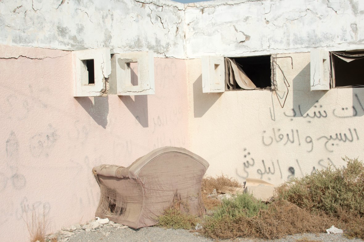 Old Sofa, Abandoned City, Al Jazirat Al Hamra, Ras Al Khaimah, UAE