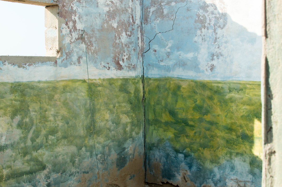 Painted Walls In School, Abandoned City, Al Jazirat Al Hamra, Ras Al Khaimah, UAE