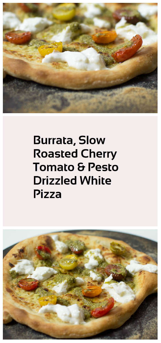 White Pizza With Burrata, Cherry Tomatoes & Pesto @ Kay's Kitchen.jpg
