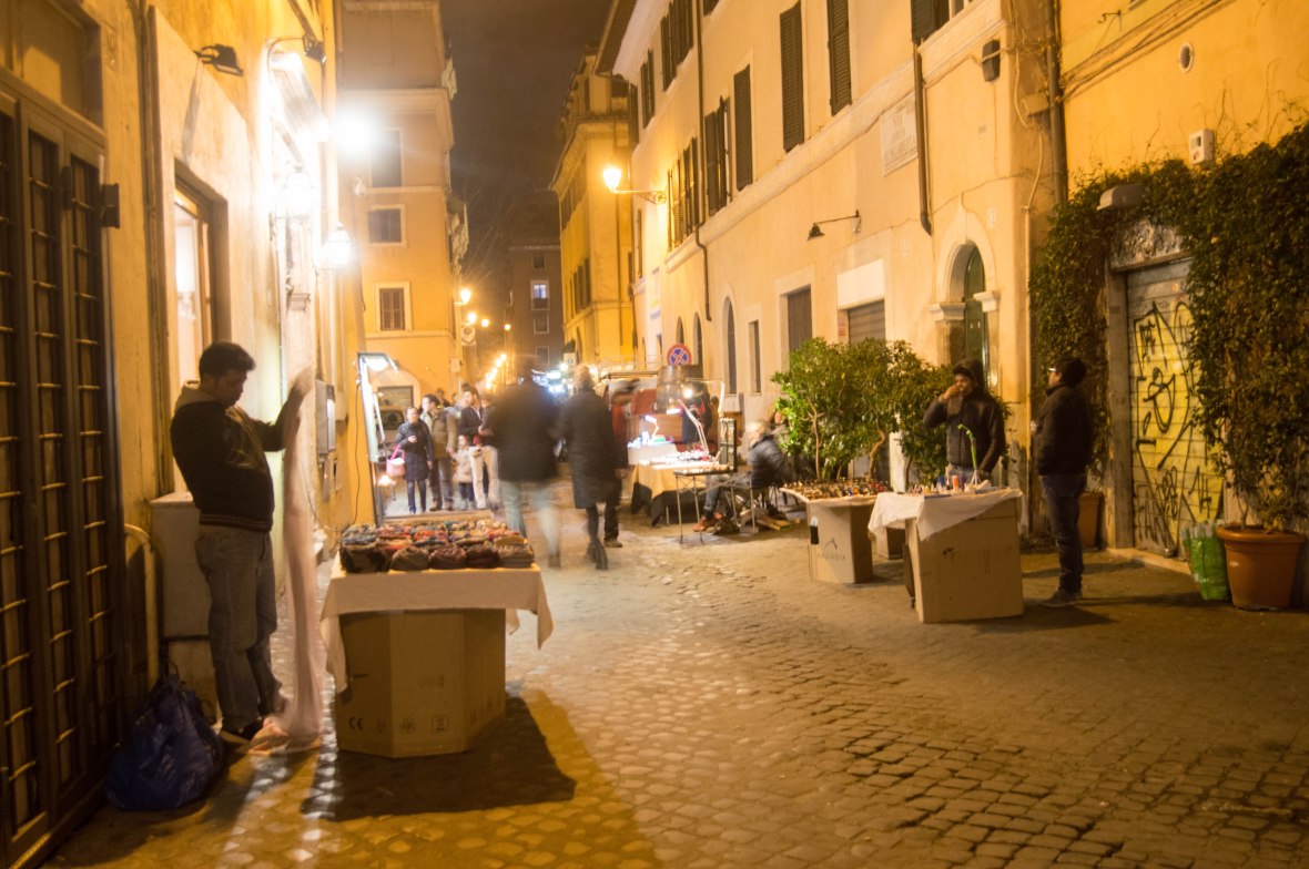 Evening Market, Via Della Lungaretta, Rome, Italy