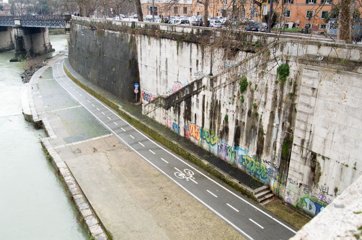 Graffiti, River Tiber, Rome, Italy
