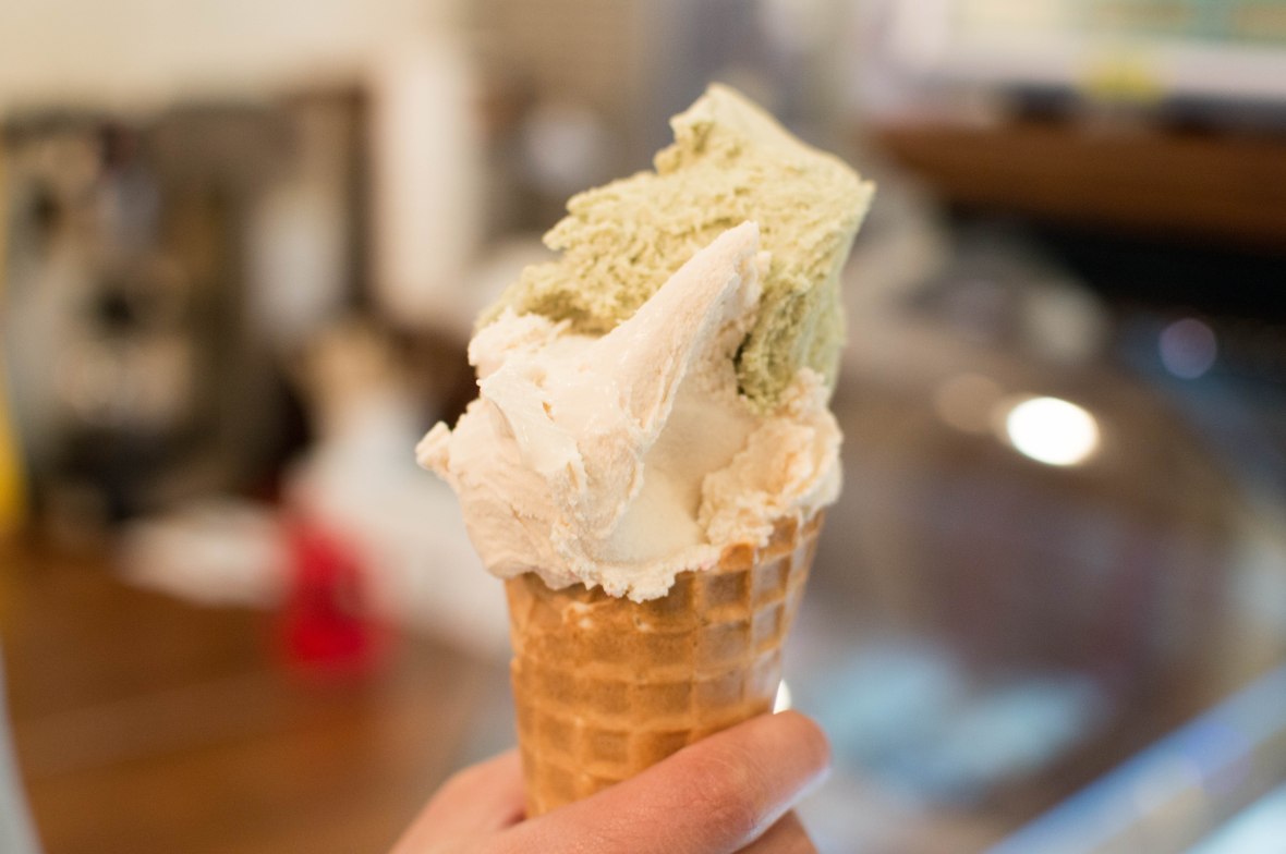 Hazelnut & Pistachio Gelato, Gelateria del Viale, Rome, Italy