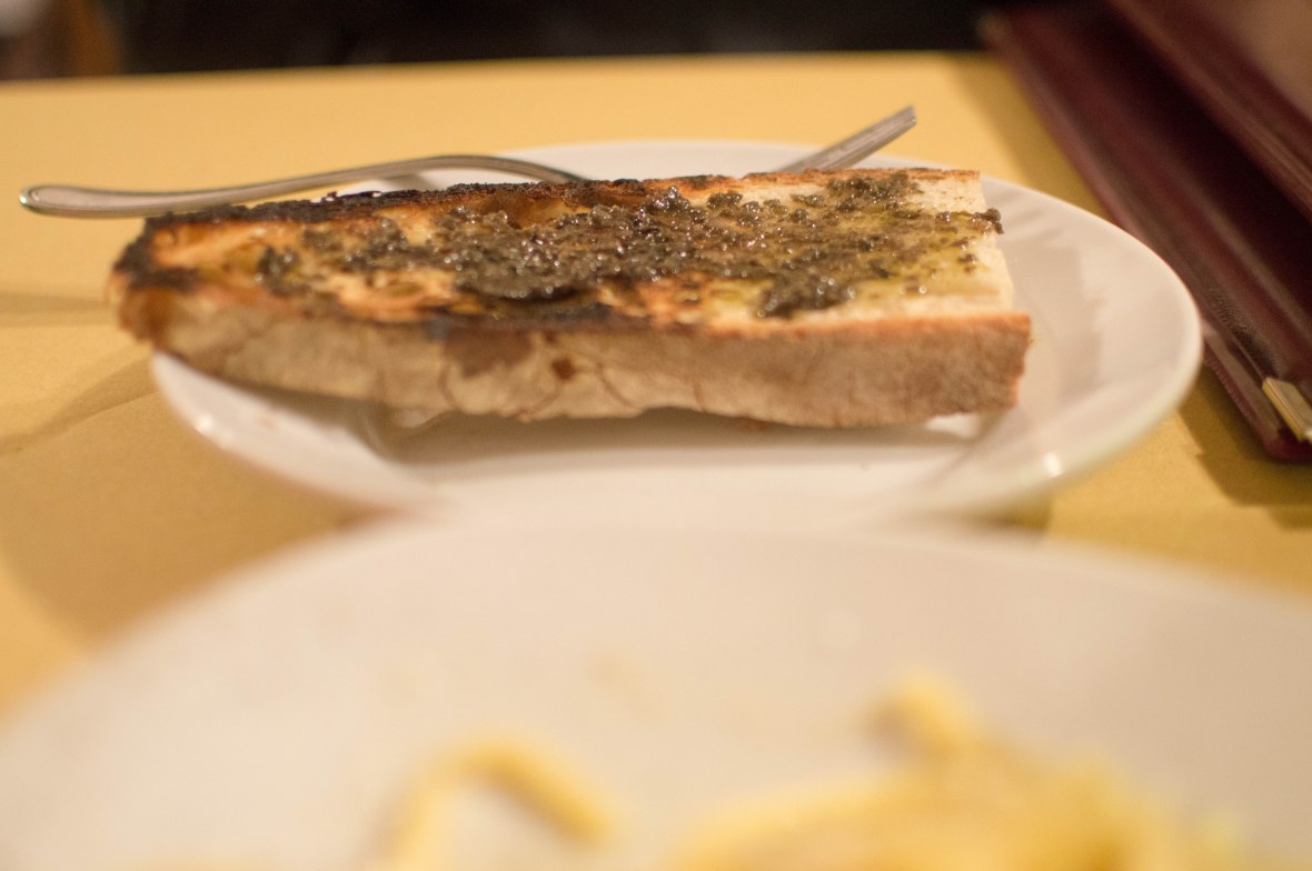 Mushroom Bruschetta, Trattoria Zampagna, Rome, Italy