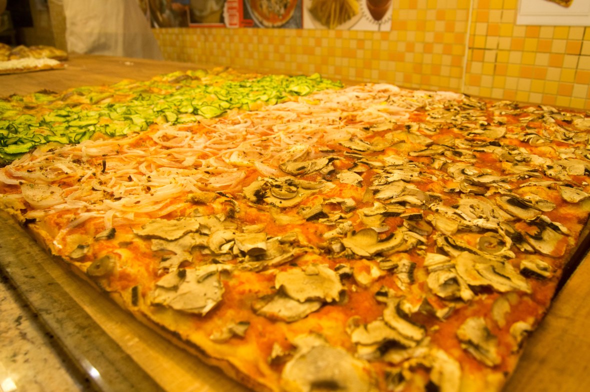 Pizzas, Pizzeria Leonina, Rome, Italy