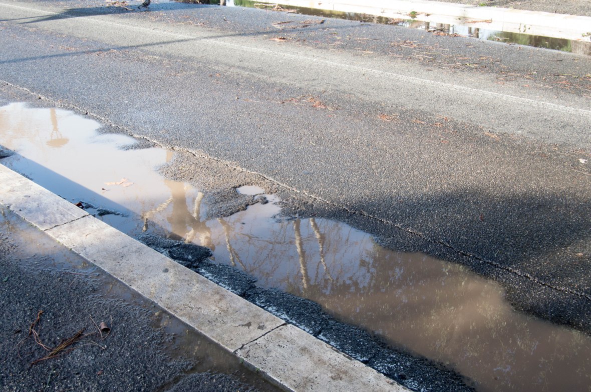 Puddle, Via Ostiense, Rome, Italy
