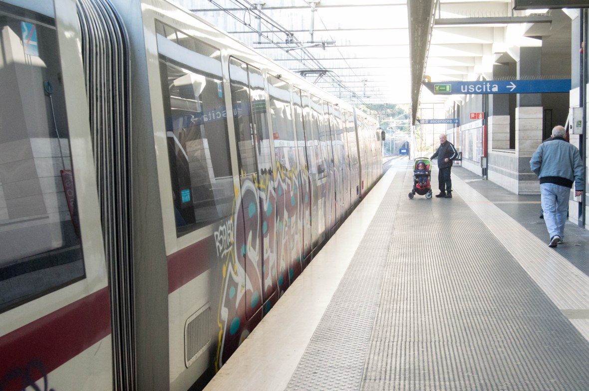 Graffiti On The Train, Metro, Rome, Italy