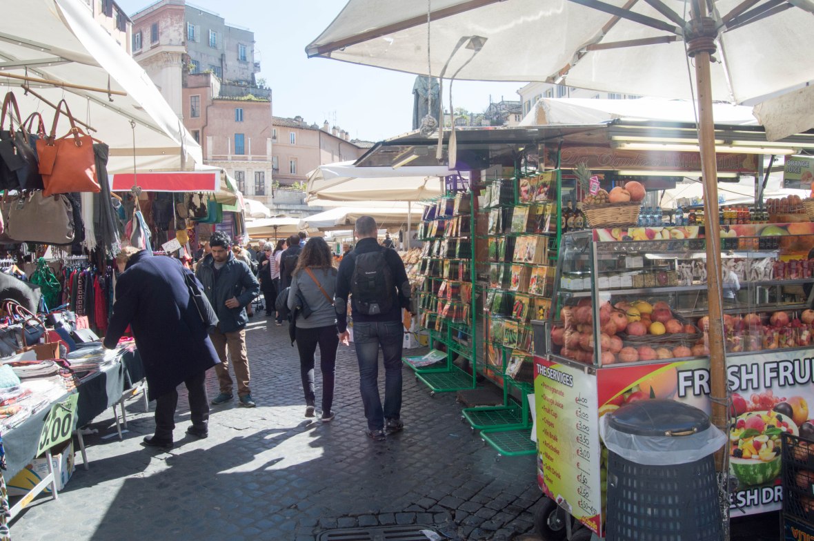 Walking Through Campo de' Fiori, Rome, Italy