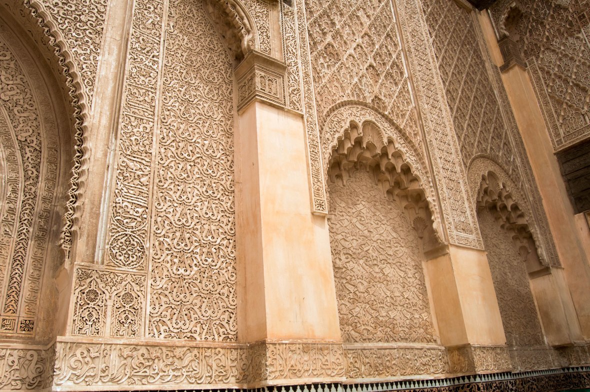Detailed Arches, Ben Youssef Madrasa, Marrakech, Morocco
