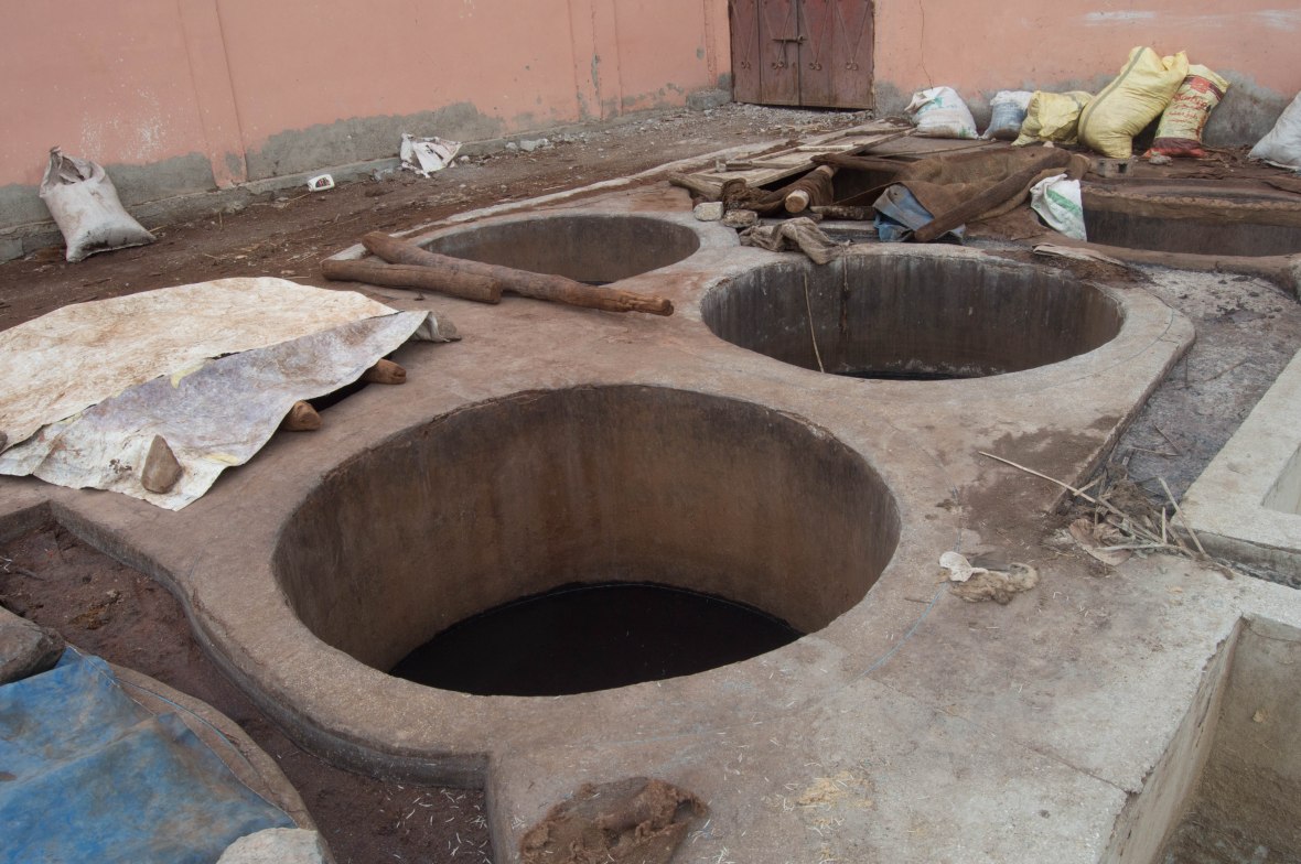 Dying Vats, Tanneries, Marrakech, Morocco