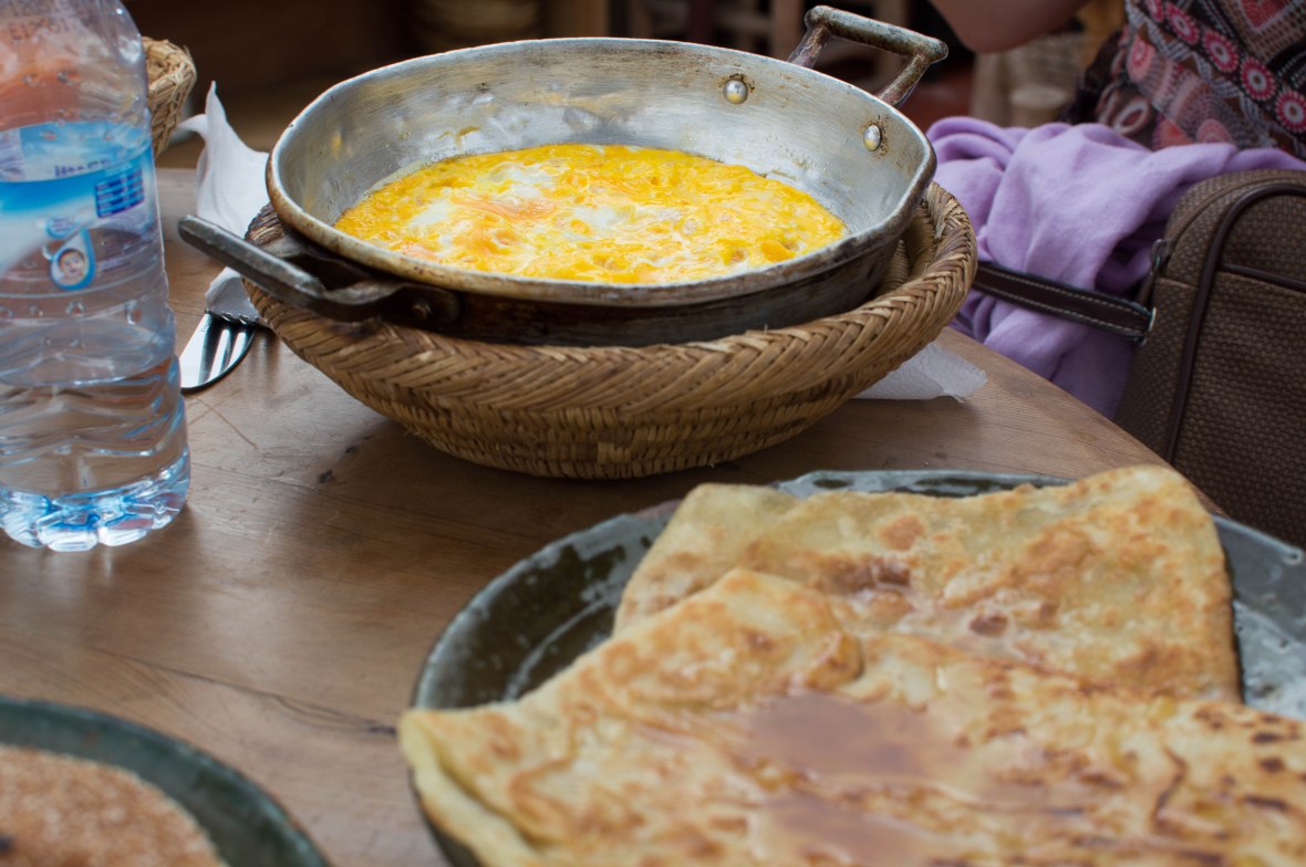 Eggs And Pancakes, La Terrasse des Epices, Marrakech, Morocco