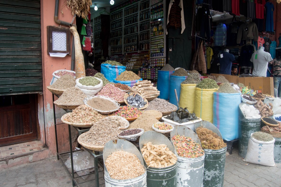 Herbs For Sale In The Souks, Marrakech, Morocco