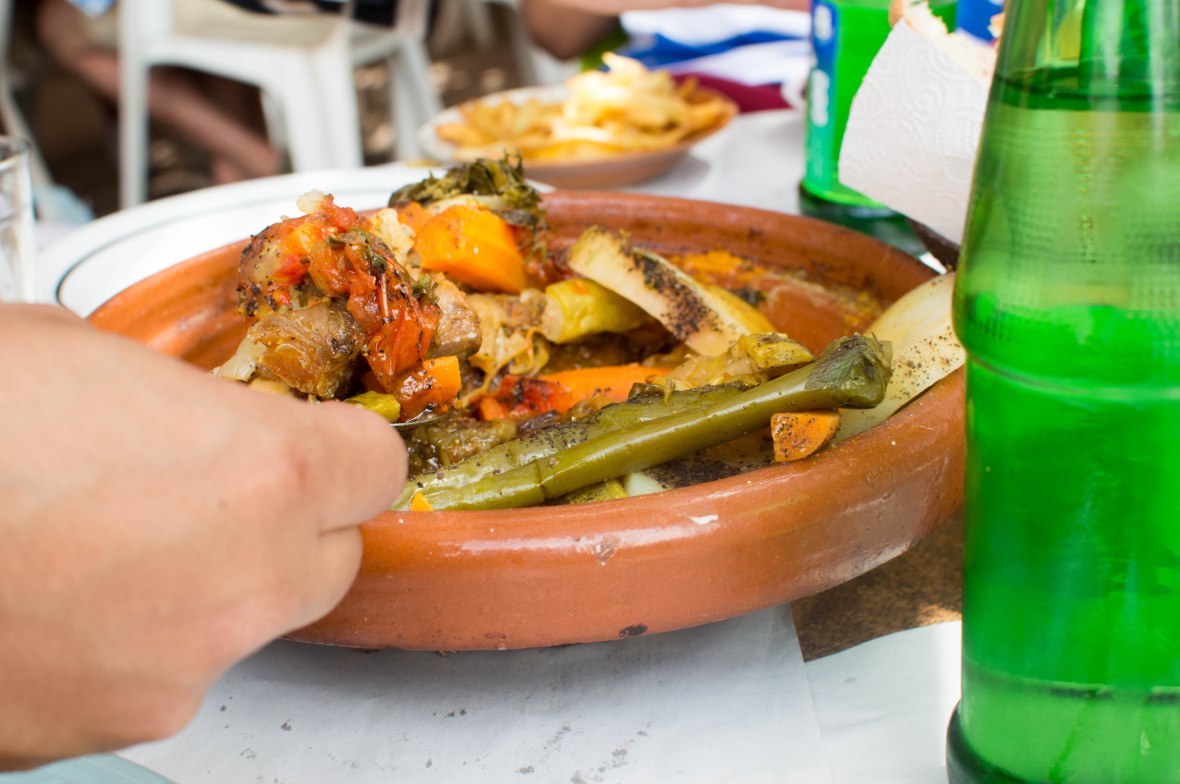 Lamb Tagine At A Cafe Overlooking The Ouzoud Falls, Morocco