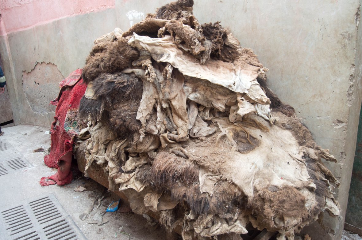 Piles Of Animal Skin, Tanneries, Marrakech, Morocco