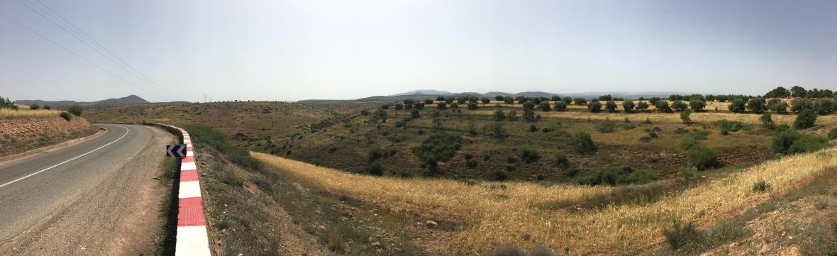 Roadside Panoramic Of The Journey to Ouzoud Falls, Morocco