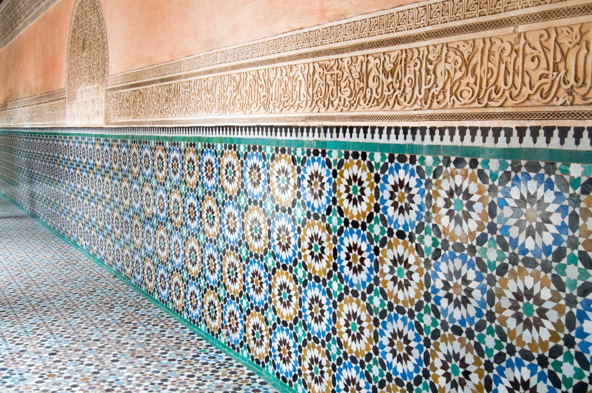 Tiles, Ben Youssef Madrasa, Marrakech, Morocco