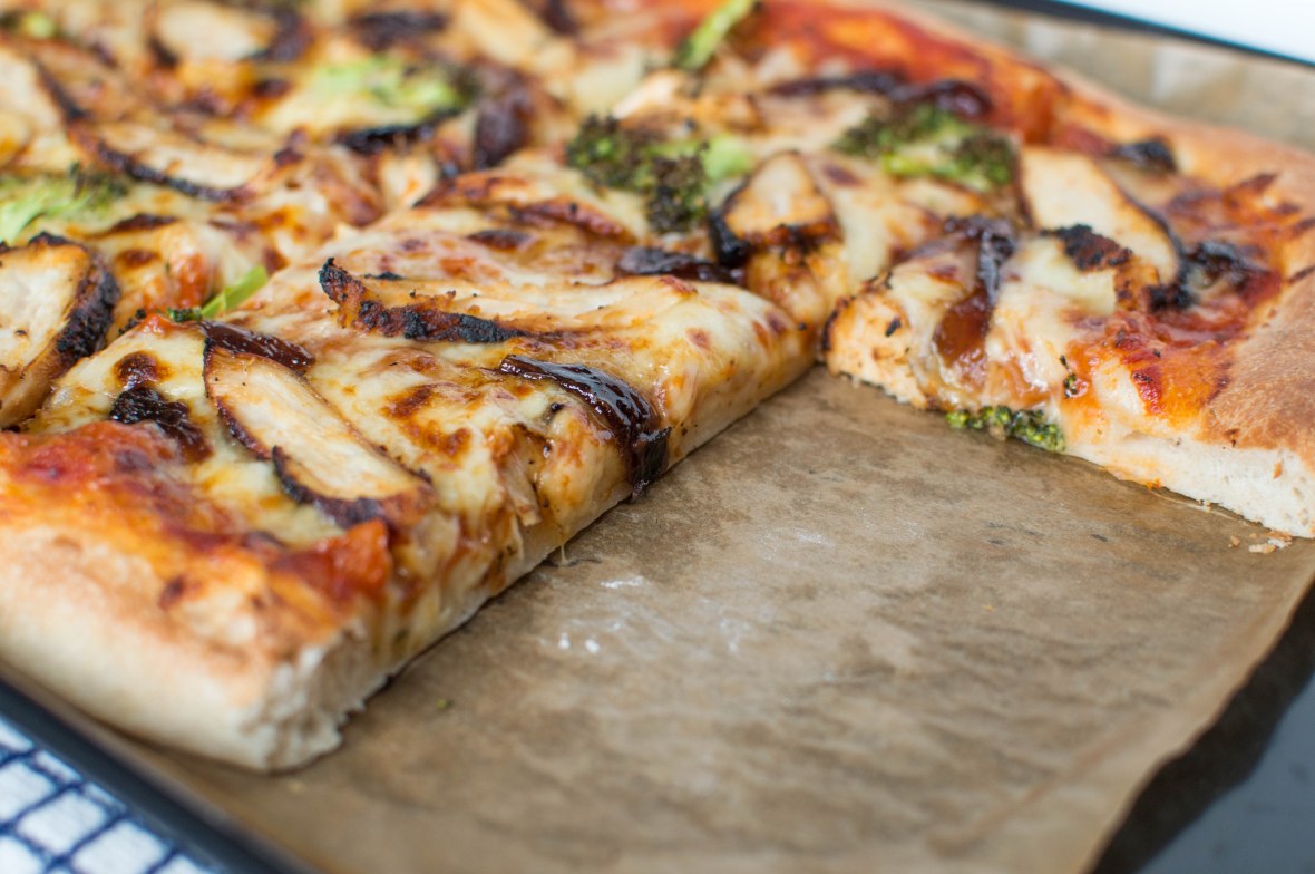 Homemade Chicken &amp; Broccoli Pizza With Red Onion Chutney - Kay's Kitchen