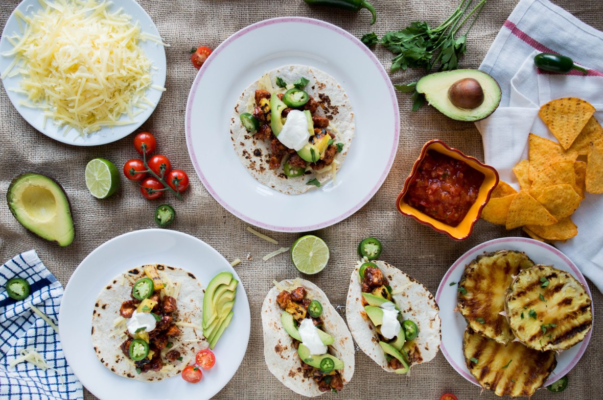 BBQ Chicken And Grilled Pineapple Wraps - Kay's Kitchen