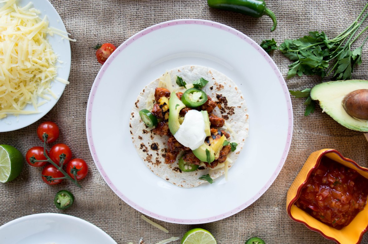 BBQ Chicken & Grilled Pineapple Tacos - Kay's Kitchen