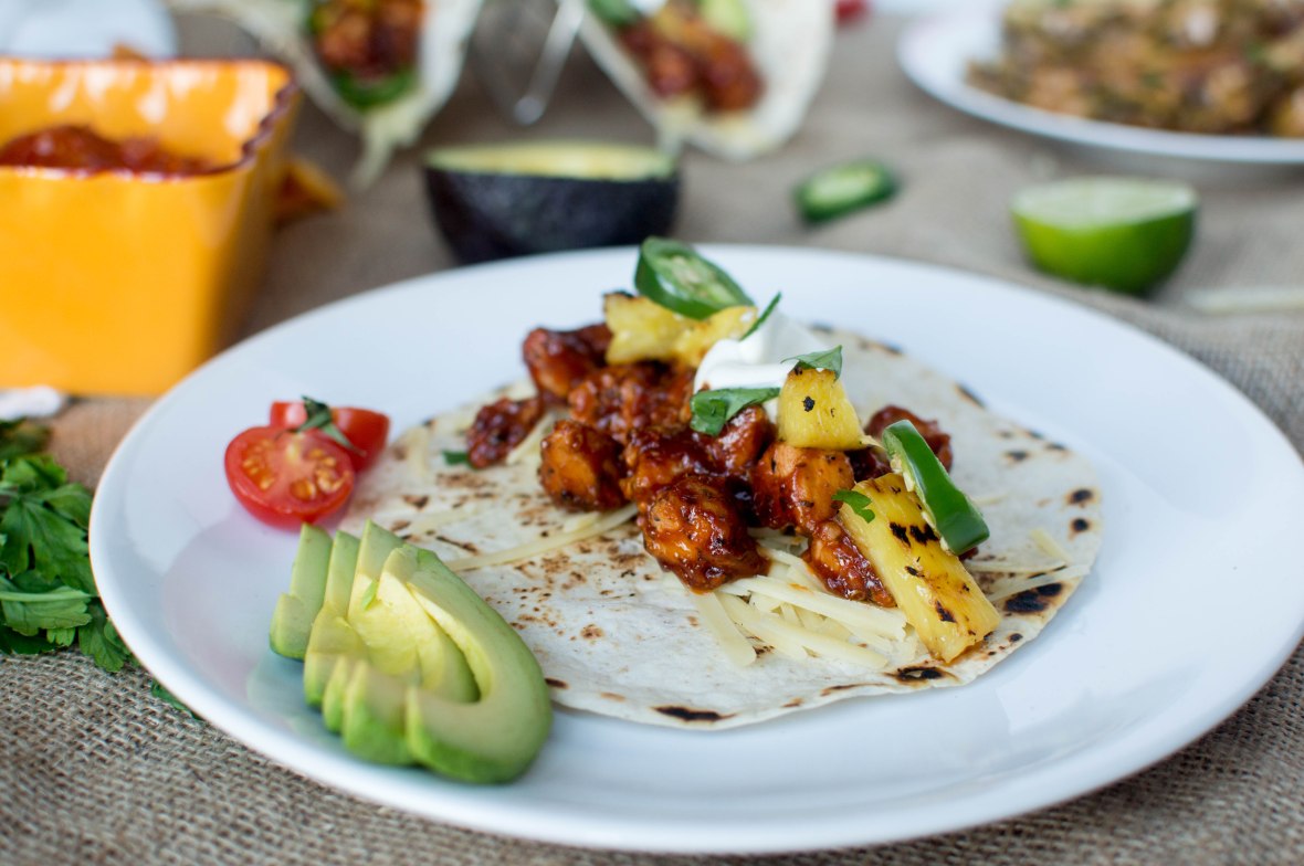 Grilled Pineapple And BBQ Chicken Tacos - Kay's Kitchen