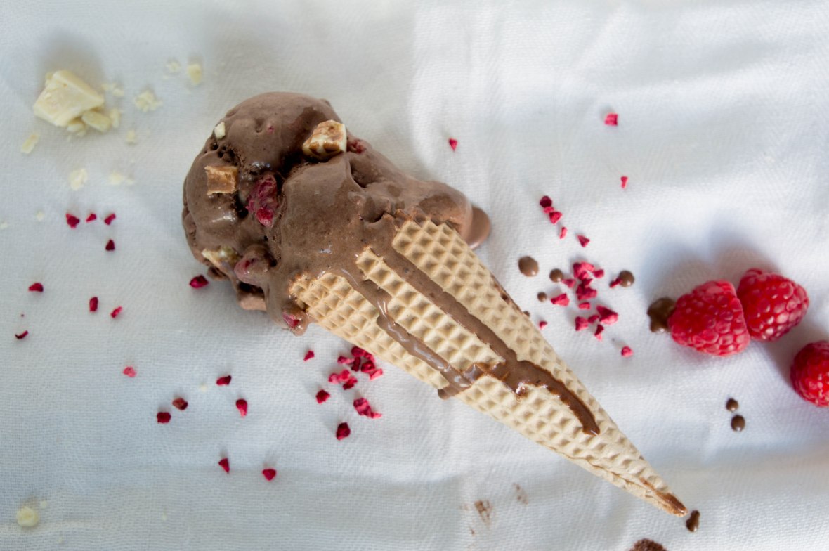 Chocolate Ice Cream With Raspberry And White Chocolate - Kay's Kitchen