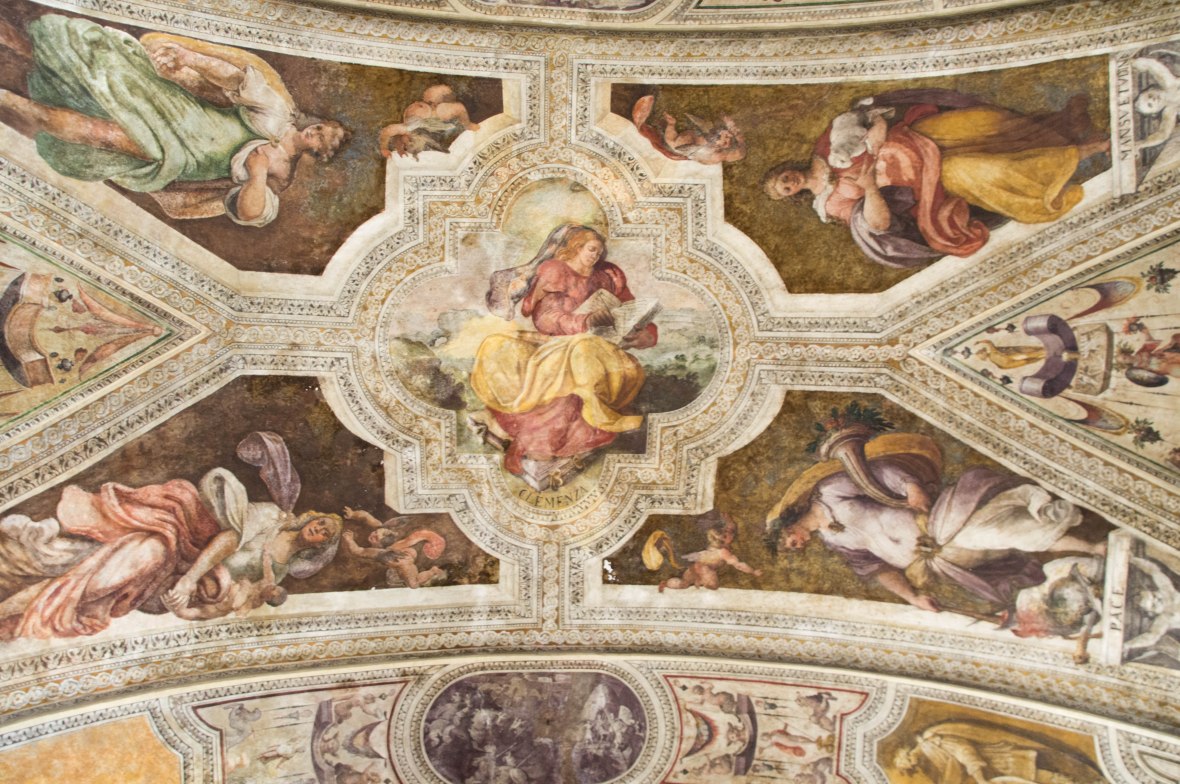 Ceiling, Sisto V Hall, San Lorenzo Maggiore, Naples, Italy