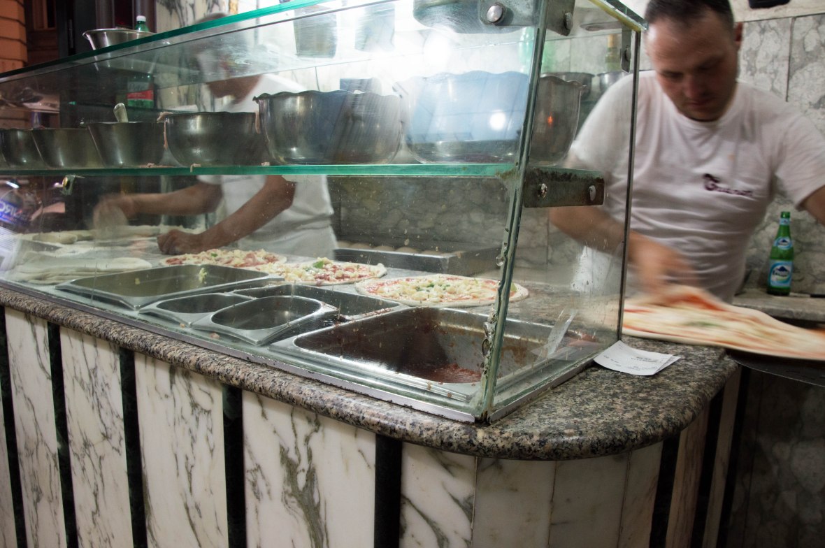 Pizza Being Made, Pizzeria Trianon, Naples, Italy