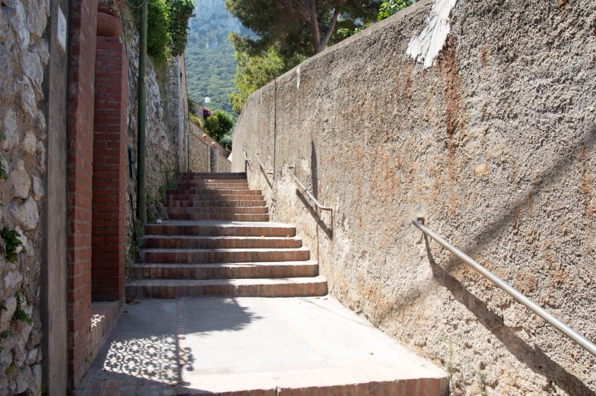 Stairs To Chairlift, Capri, Italy