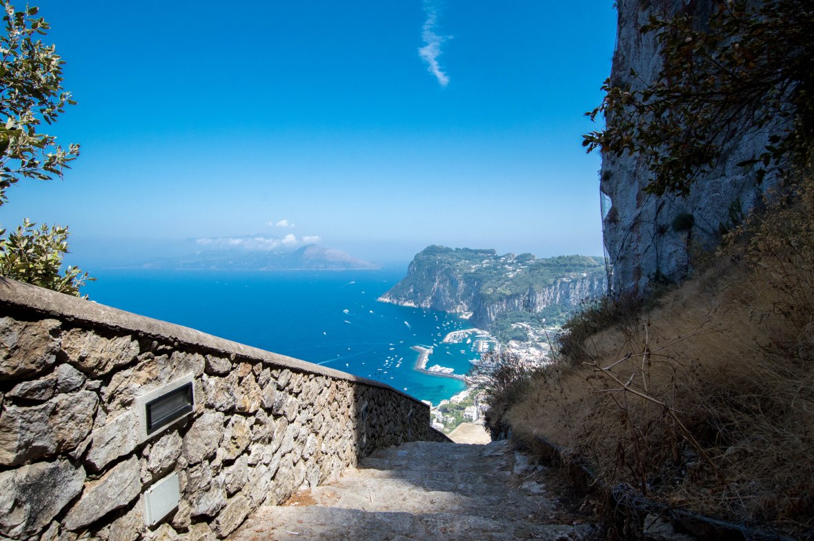 Stairs Towards Chairlift, Capri, Italy