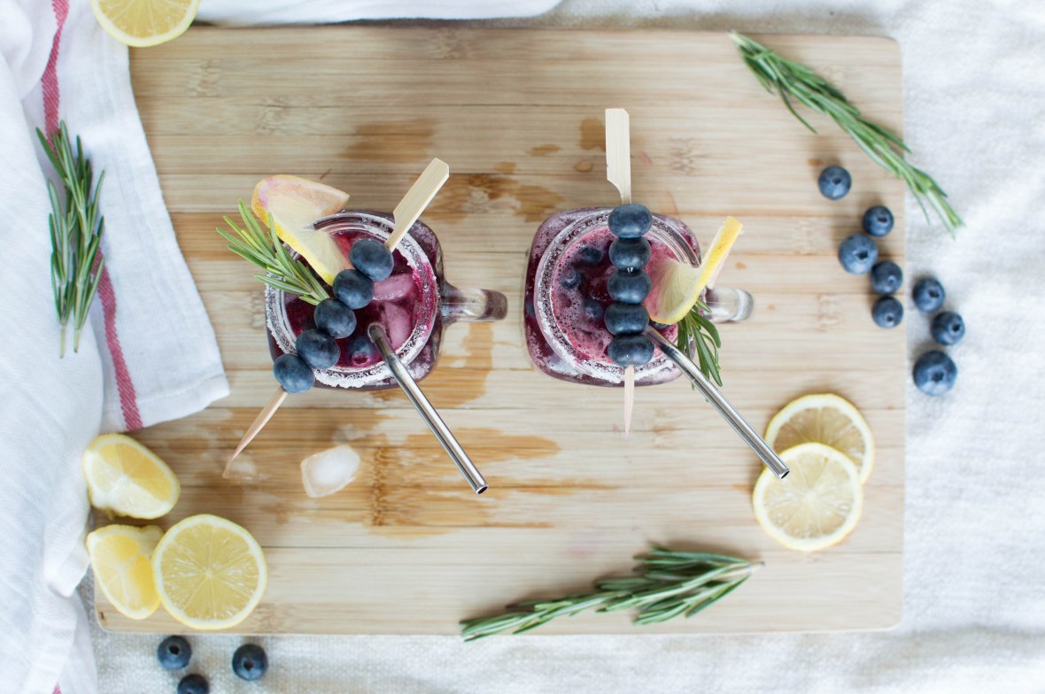 Blueberry & Rosemary Smash Drinks - Kay's Kitchen