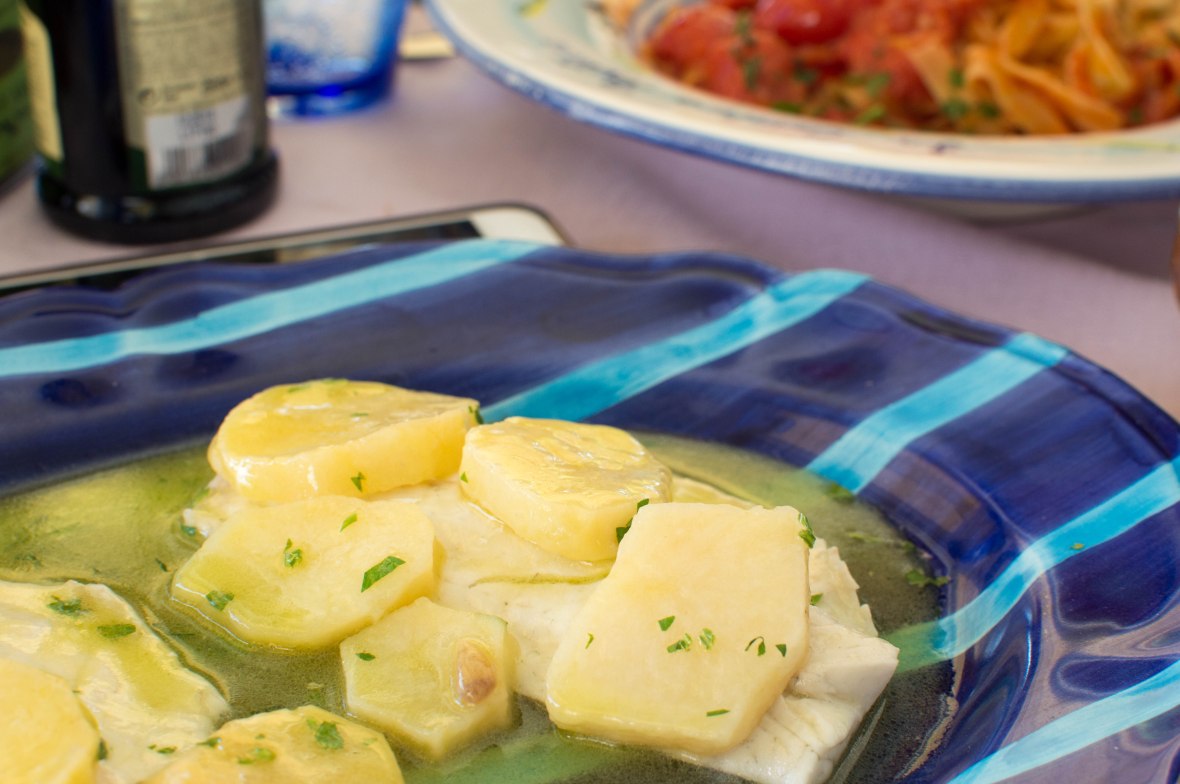 Sea Bass And Potatoes In A Lemon Sauce, La Cambusa, Positano, Amalfi