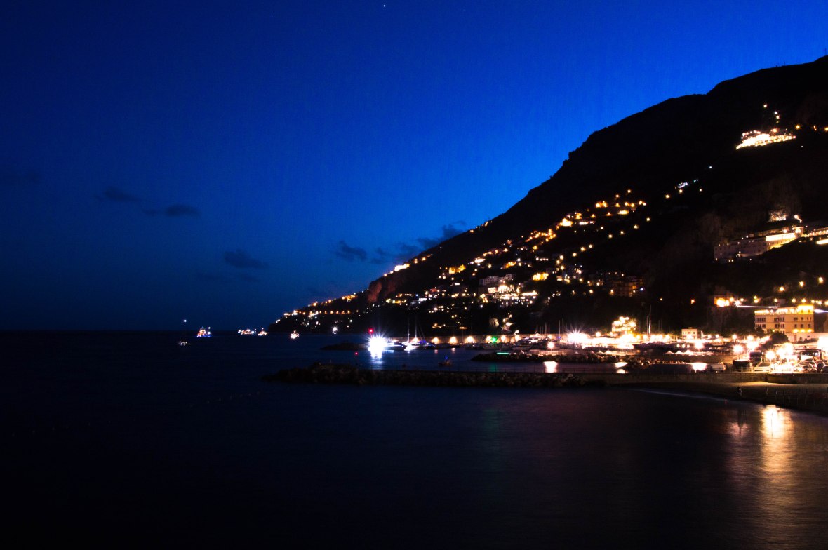 View Of Amalfi At Night, Italy