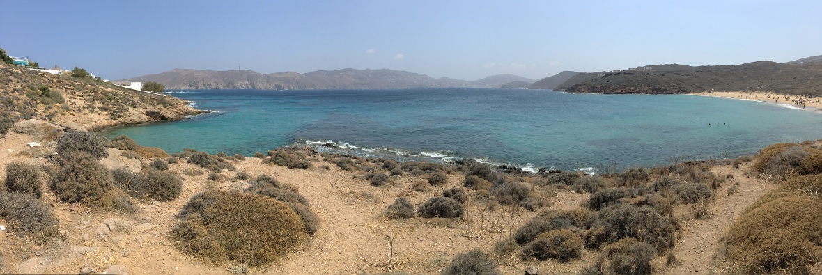 Agios Sostis Beach Panorama, Mykonos, Greece