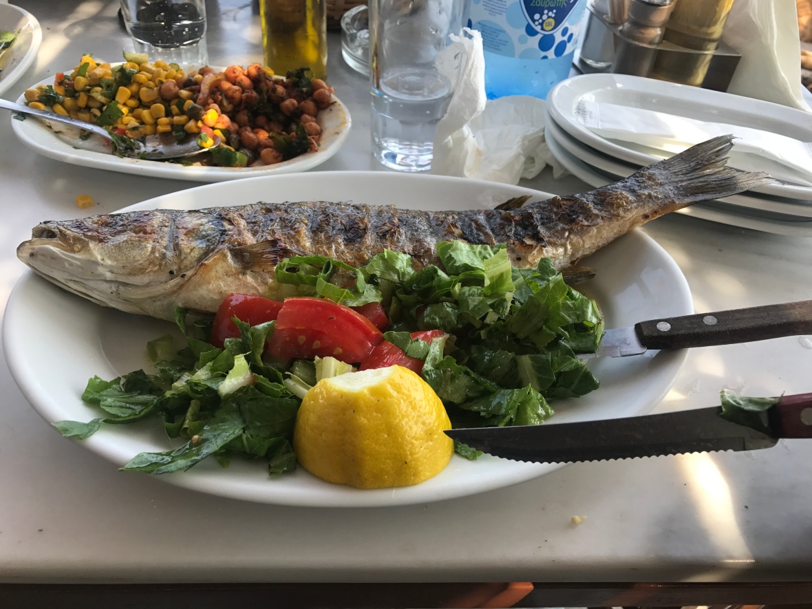 Grilled Sea Bass, Kiki's, Mykonos, Greece