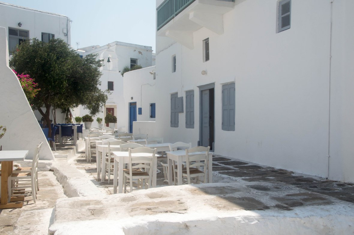 Outdoor Seating, Restaurant, Mykonos, Greece