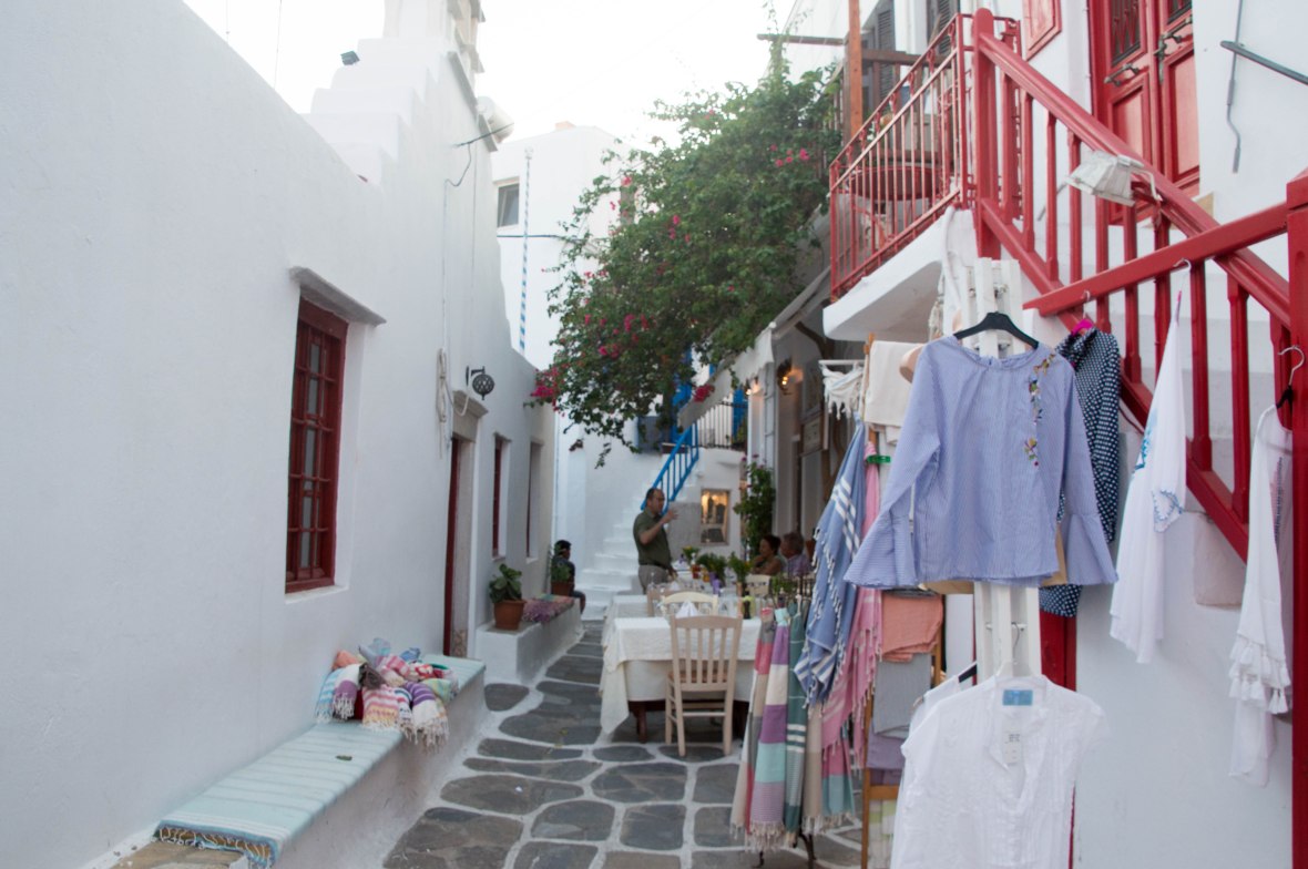 Shops And Restaurants, Mykonos Town, Greece